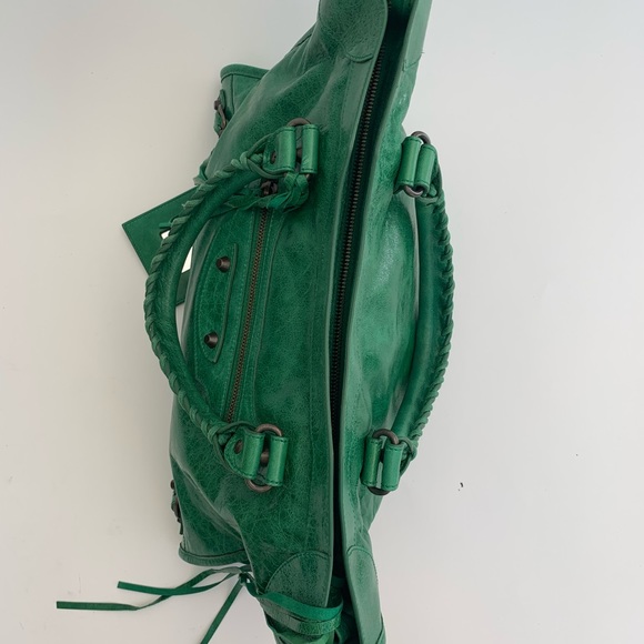Balenciaga Green Classic City Leather Tote Bag - Picture 7 of 8